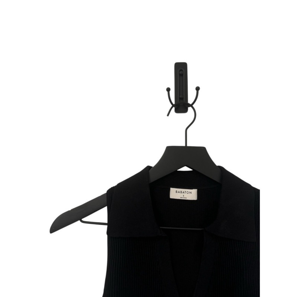 ARITZIA BABATON Sculpt Knit Polo Top in Black - Picture 3 of 3
